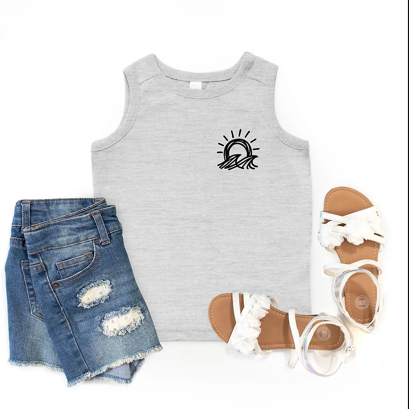 The Juniper Shop - Sun and Waves Sketch Youth Tank Top
