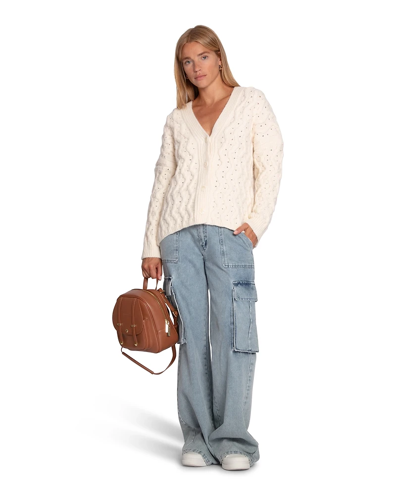Belle & Bloom Womens Sugar Plum Chunky Cardigan