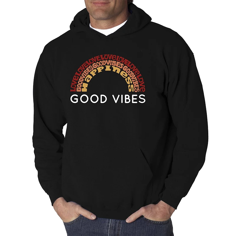 LA Pop Art Good Vibes - Men's Word Hooded Sweatshirt
