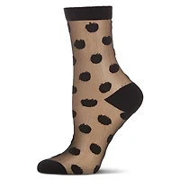 MeMoi Women's Polka Dot Sheer Crew Socks