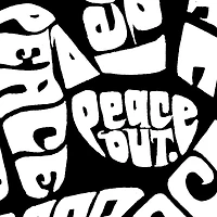 LA Pop Art Peace Out - Mens Word Crew Sweatshirt