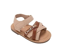bebe Toddler Girl's Strappy Sandals with Rhinestone Chain Detail