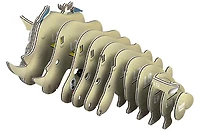 EUGY Rhino 3D Puzzle - contains 24 puzzle pieces