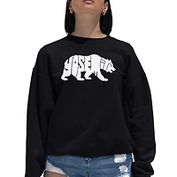 LA Pop Art Yosemite Bear - Women's Word Crewneck Sweatshirt