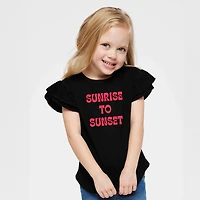 The Juniper Shop - Sunrise To Sunset Puff Print Flutter Sleeve Graphic T-Shirt