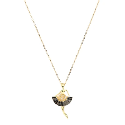 AGP PARIS Womens Golden Ballerina Grace Pendant Necklace
