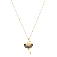 AGP PARIS Womens Golden Ballerina Grace Pendant Necklace