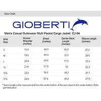 Gioberti Men's 100% Cotton Casual Outerwear Twill Multi Pocket Cargo Shirt Jacket