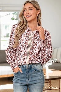 Threaded Pear Women's Amanda Long Sleeve Shirt Long Sleeve Top
