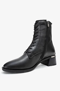 Forever & Always Womens Avia Leather Block Heel Boot