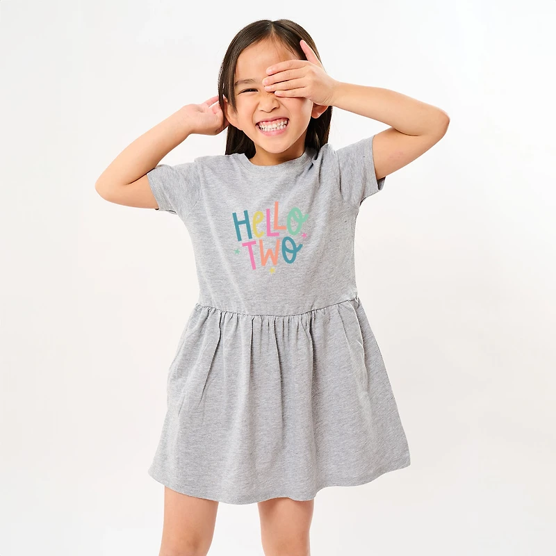 The Juniper Shop - Hello Two Stars Toddler Girl's Graphic Dress