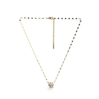 AGP PARIS Womens Diva Elegant Cylinder Inlaid Chain Pendant Necklace