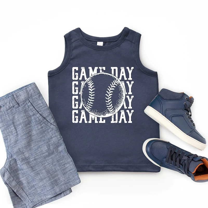 The Juniper Shop - Distressed Game Day Baseball Youth Tank Top