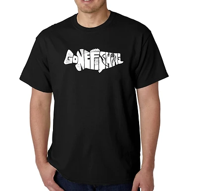 LA Pop Art Men's Word T-Shirt - Bass Gone Fishing