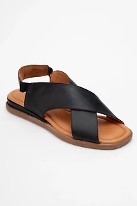 Forever & Always Womens Broods Elastic Leather Slip On Sandalss