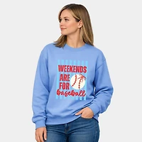 Simply Sage Market - Weekends Are For Baseball Stripes  Women's Graphic Sweatshirt