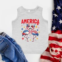 The Juniper Shop - America Flamingos Star Toddler Graphic Tank