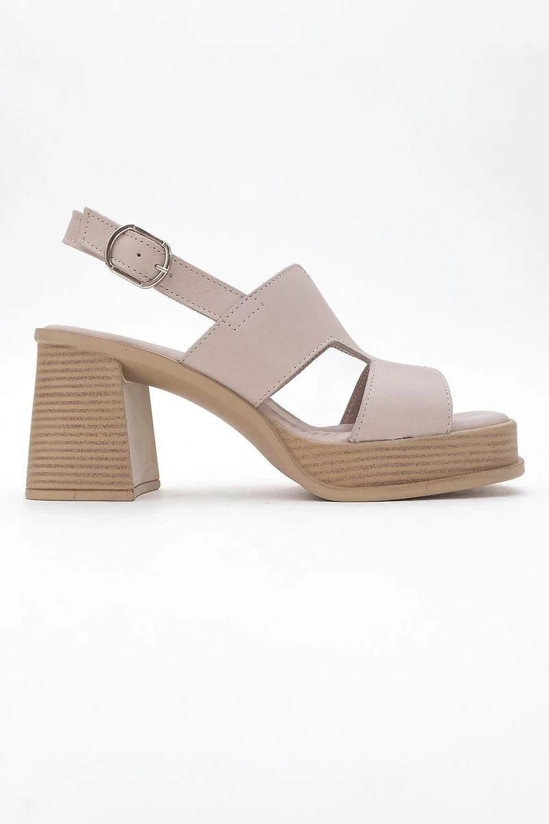 Forever & Always Womens Zennia Leather Platform Sandal