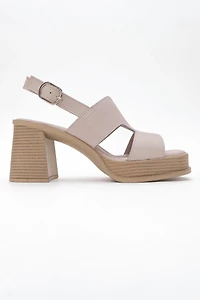 Forever & Always Womens Zennia Leather Platform Sandal
