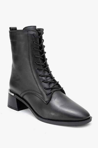 Forever & Always Womens Avia Leather Block Heel Boot