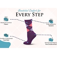Wear Sierra Women's Combed Cotton Crew Socks 1 or 4 Pair Packs