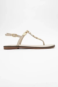 Forever & Always Womens Marea Leather Flat Sandals