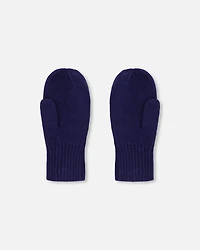 Deux par Unisex Ribbed Knit Logo Cuff Mittens