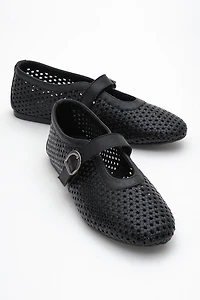 Forever & Always Womens MIRELLA Braided Leather Ballet Flats