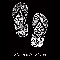 LA Pop Art Men's Cotton-Poly Word T-Shirt - BEACH BUM