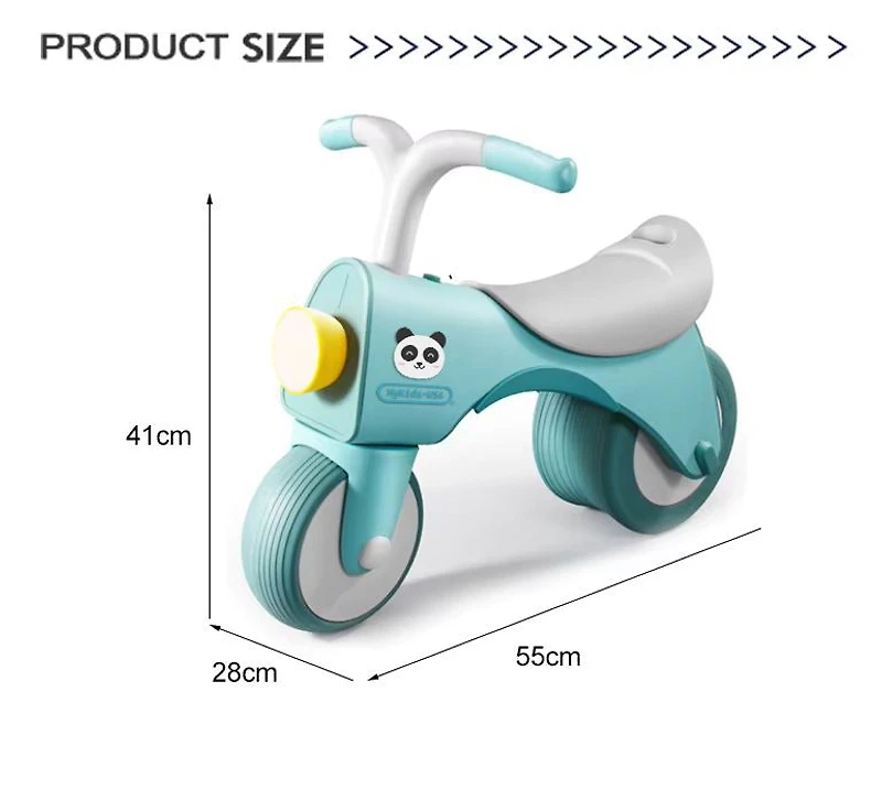 MyKids-USA 5-in-1 Musical Balance Bike with Wide Wheels, Battery-Powered Music and Lights