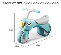 MyKids-USA 5-in-1 Musical Balance Bike with Wide Wheels, Battery-Powered Music and Lights