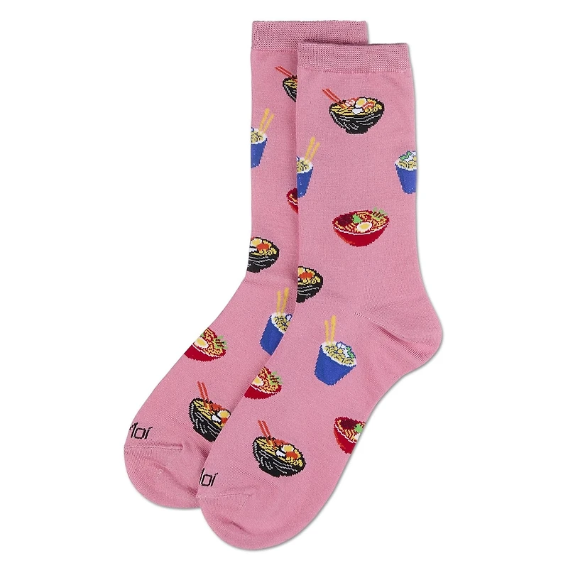MeMoi Women's Ramen Rayon From Bamboo Crew Socks