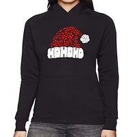 LA Pop Art Paw Print Santa Hat - Women's Word Hooded Sweatshirt