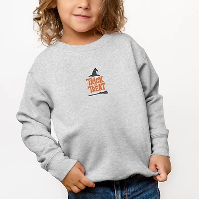 The Juniper Shop - Toddler Graphic Sweatshirt Embroidered Broom Trick or Treat