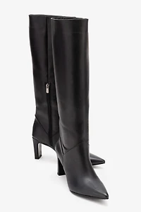 Forever & Always Womens Merla Leather Block Heel Boot