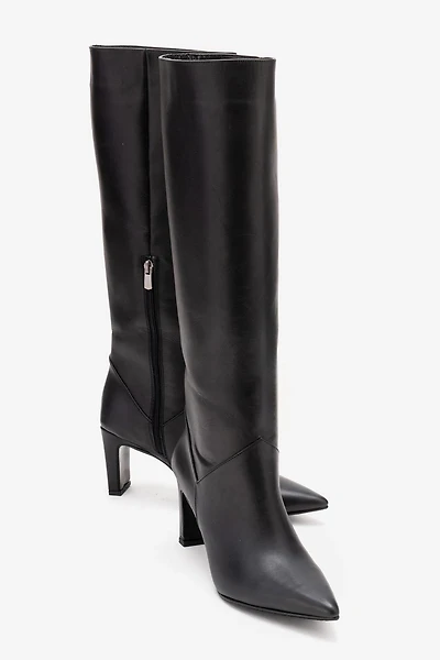 Forever & Always Womens Merla Leather Block Heel Boot
