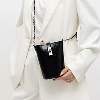 J'OMOR by Mia Faux Leather Turn-Lock Crossbody Bag, 6" x 7"