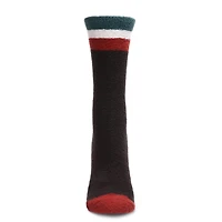 MeMoi Women's Solid Retro Stripe Super Soft Cozy Crew Socks