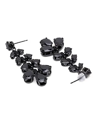 AGP PARIS Womens Jet Cluster Chandelier Earrings