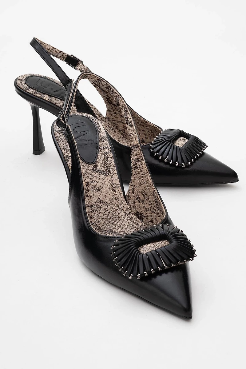 Prologue Shoes Womens Spera Buckled Pointed Toe Pump