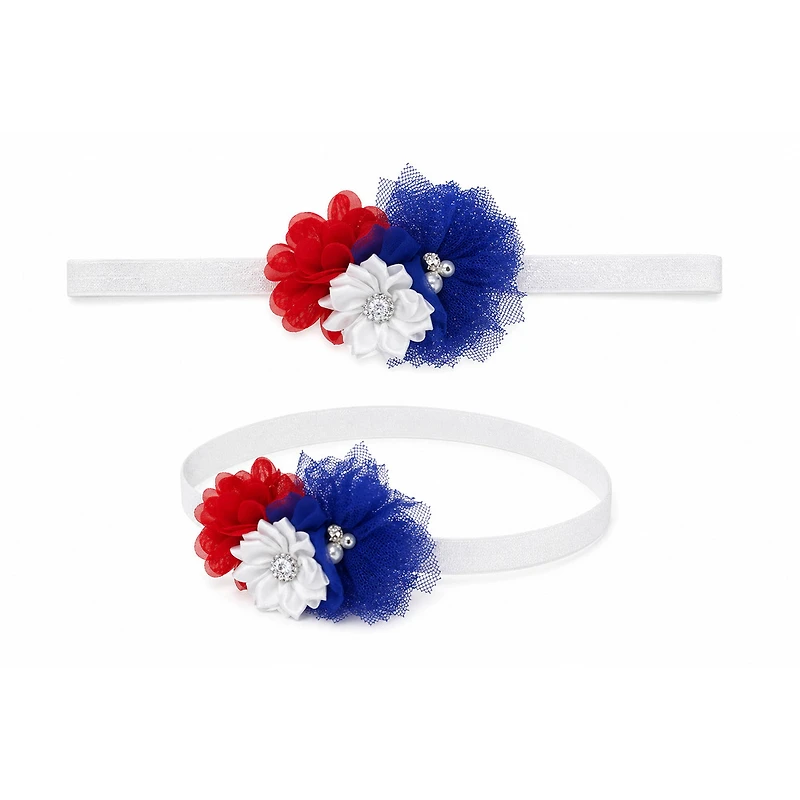Laurenza's Baby Girls Gem Patriotic Headband