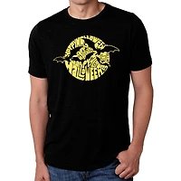 LA Pop Art Men's Cotton/Poly Blend Halloween Bats Word T-Shirt
