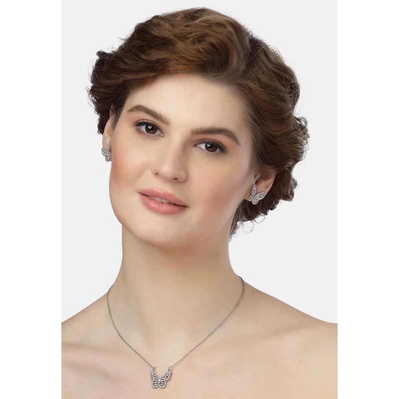 AGP PARIS Whimsy Butterfly Womens Necklace and Earrings Set