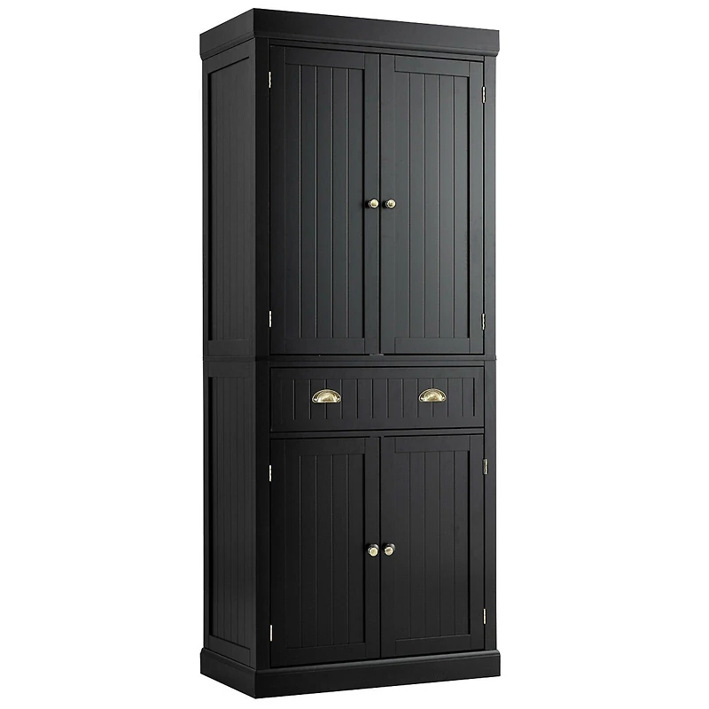 SlickBlue Freestanding Pantry Storage Cabinet with 4 Doors for Kitchen Organization