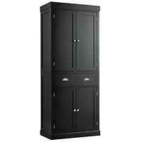 SlickBlue Freestanding Pantry Storage Cabinet with 4 Doors for Kitchen Organization