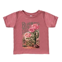 The Juniper Shop - Bloom Where You Are Planted Cactus Toddler Short Sleeve Graphic T-Shirt