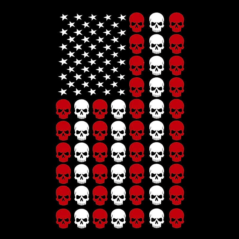 LA Pop Art Men's Cotton/Poly Blend Word T-Shirt - Skull Flag