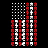 LA Pop Art Men's Cotton/Poly Blend Word T-Shirt - Skull Flag
