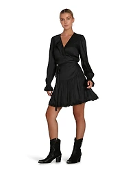 Belle & Bloom Womens Wild Flower Embroidered Wrap Dress