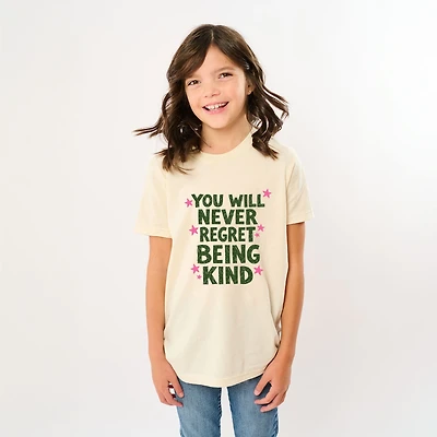 The Juniper Shop - You Will Never Regret Being Kind Green Youth Short Sleeve Graphic T-Shirt